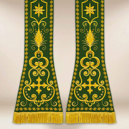 Estola bordada romana verde