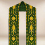 Estola bordada romana verde