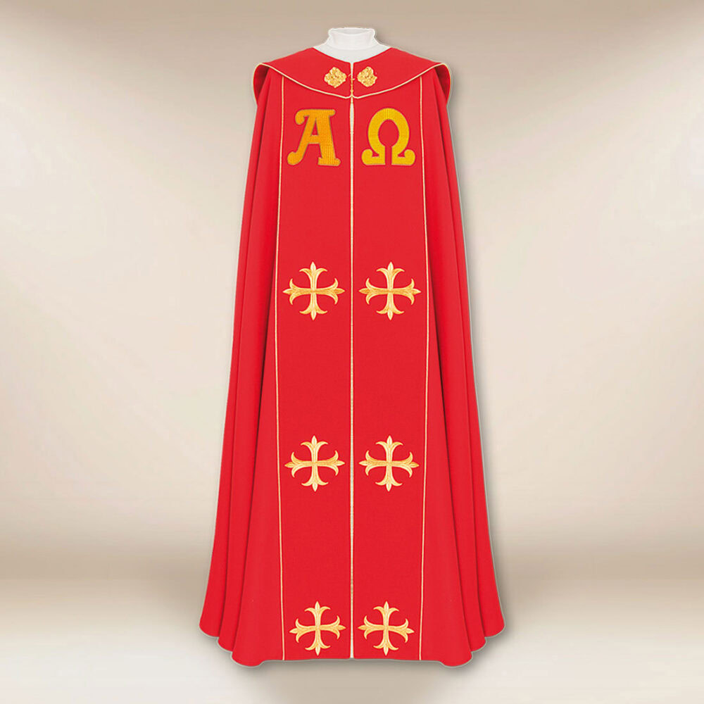 Capa bordada vermelha Alfa Omega PX
