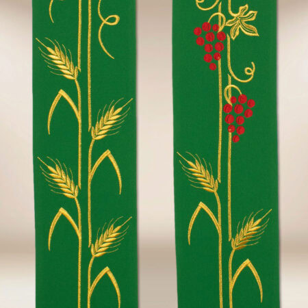 Estola bordada Alfa Omega verde