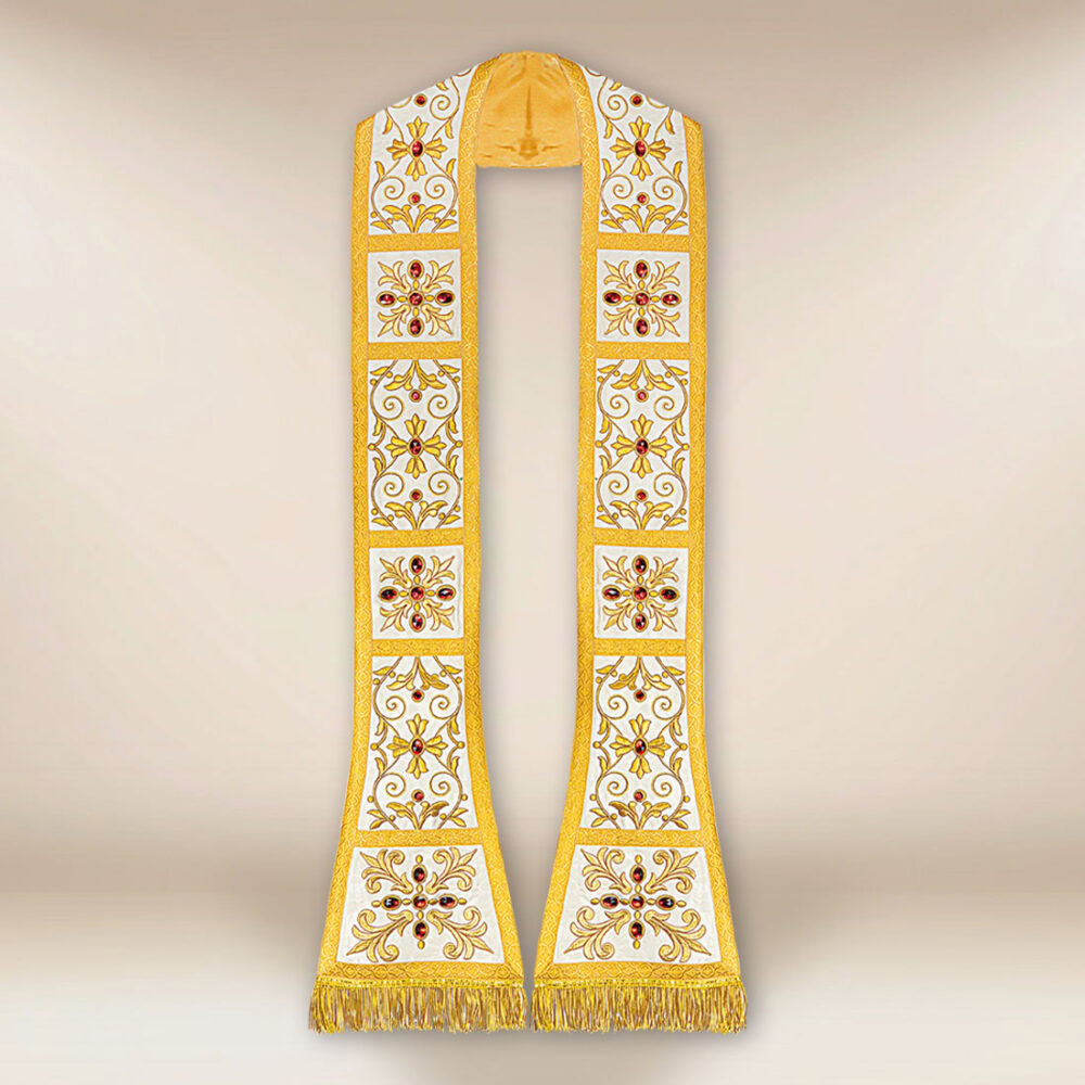Estola romana bordada ecru