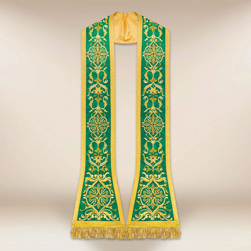 Estola romana bordada verde