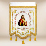 Bandeira Bordada Coração de Jesus