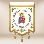 Bandeira bordada Mãe de Deus de Częstochowa