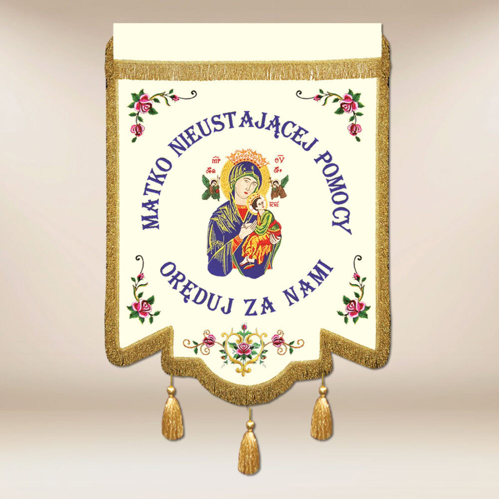 Bandeira bordada Nossa Senhora do Perpétuo Socorro