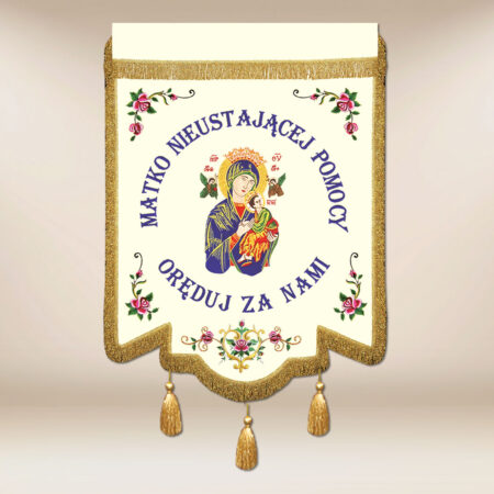 Bandeira bordada Nossa Senhora do Perpétuo Socorro