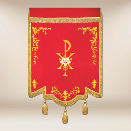 Bandeira bordada com a imagem do Sagrado Coração de Jesus