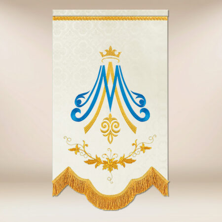 Mini bandeira com a imagem de Nossa Senhora do Rosário