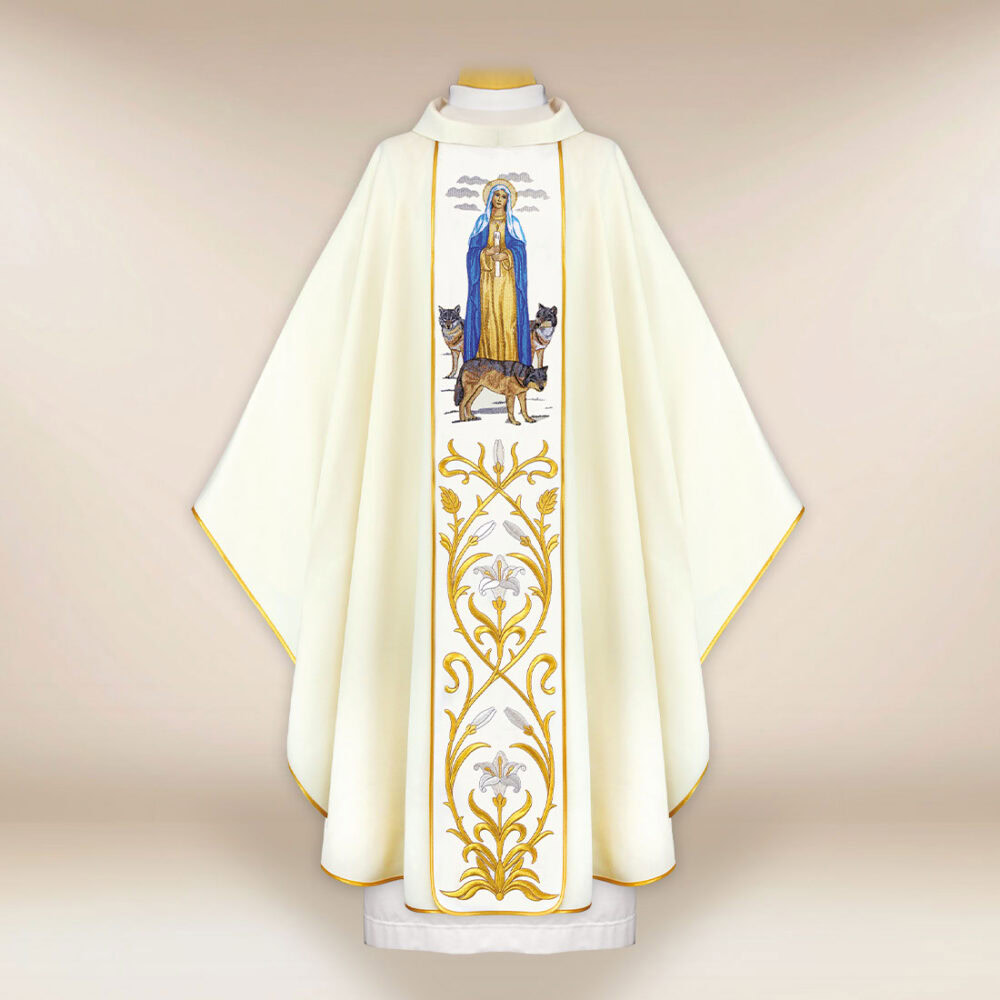 Casula bordada Mãe de Deus das Candeias
