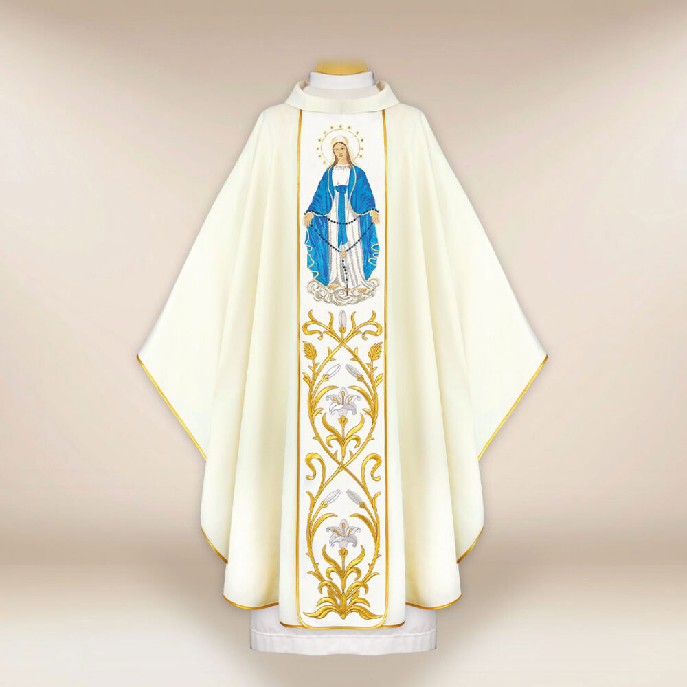 Casula bordada Mãe de Deus do Rosário