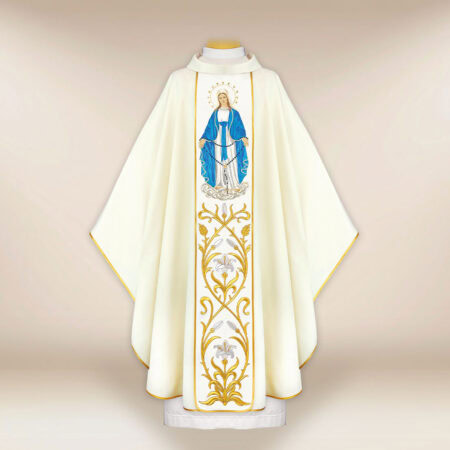 Casula bordada Mãe de Deus do Rosário
