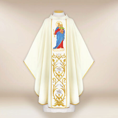 Casula bordada Mãe de Deus Auxiliadora dos Fiéis