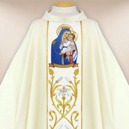 Casula bordada Mãe de Deus do Escapulário