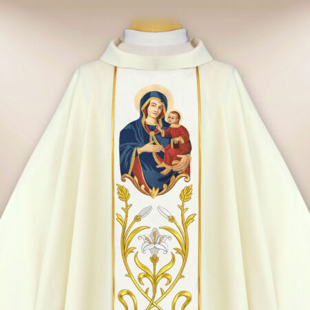 Casula bordada Mãe de Deus de Gietrzwałd