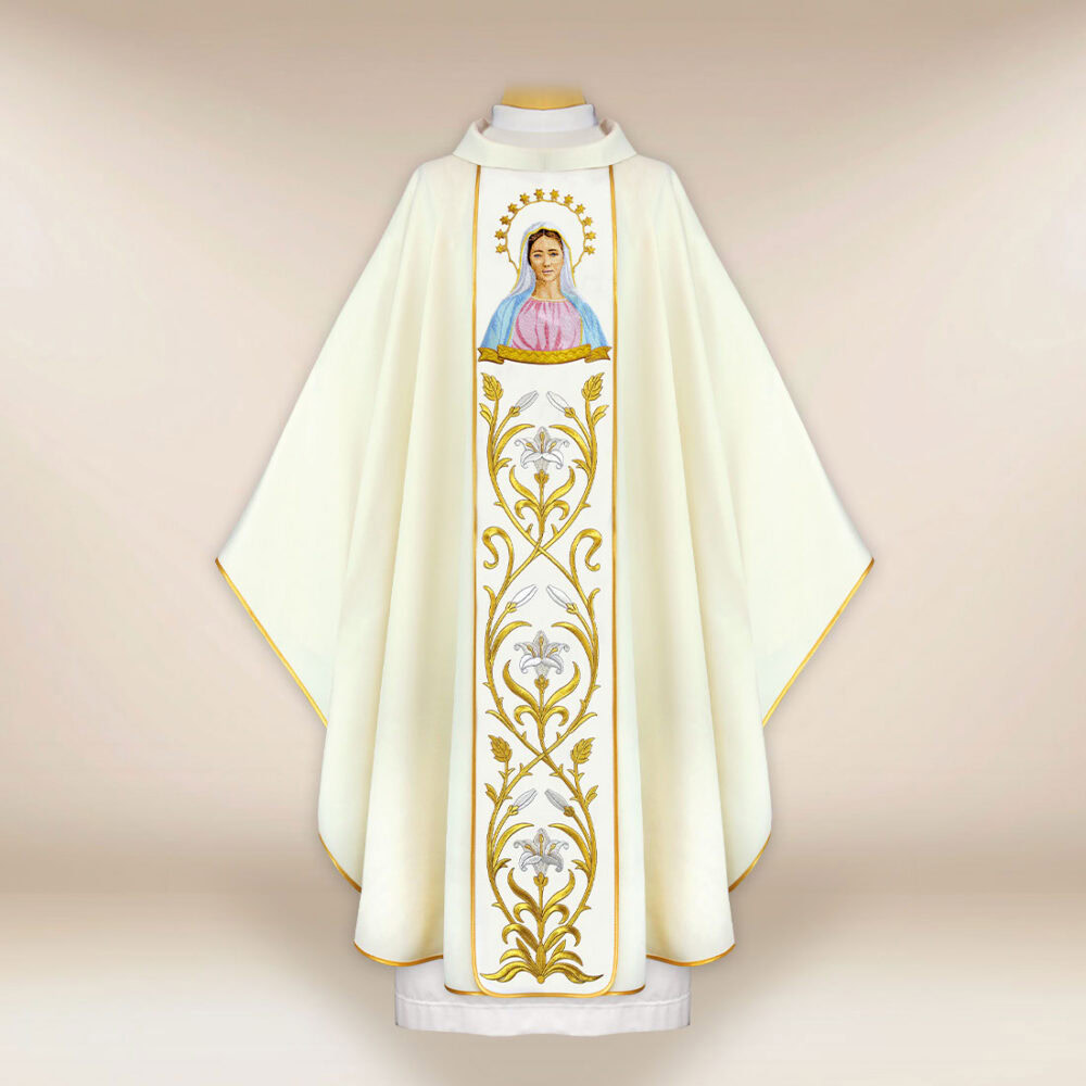 Casula bordada Mãe de Deus de Medjugorie