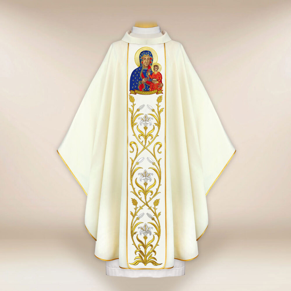 Casula bordada Mãe de Deus de Czestochowa