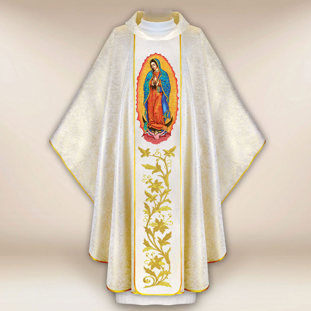 Casula bordada Mãe de Deus de Guadalupe