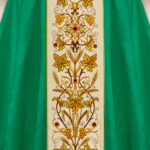 Casula bordada verde jacquard