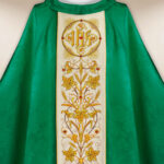 Casula bordada verde jacquard