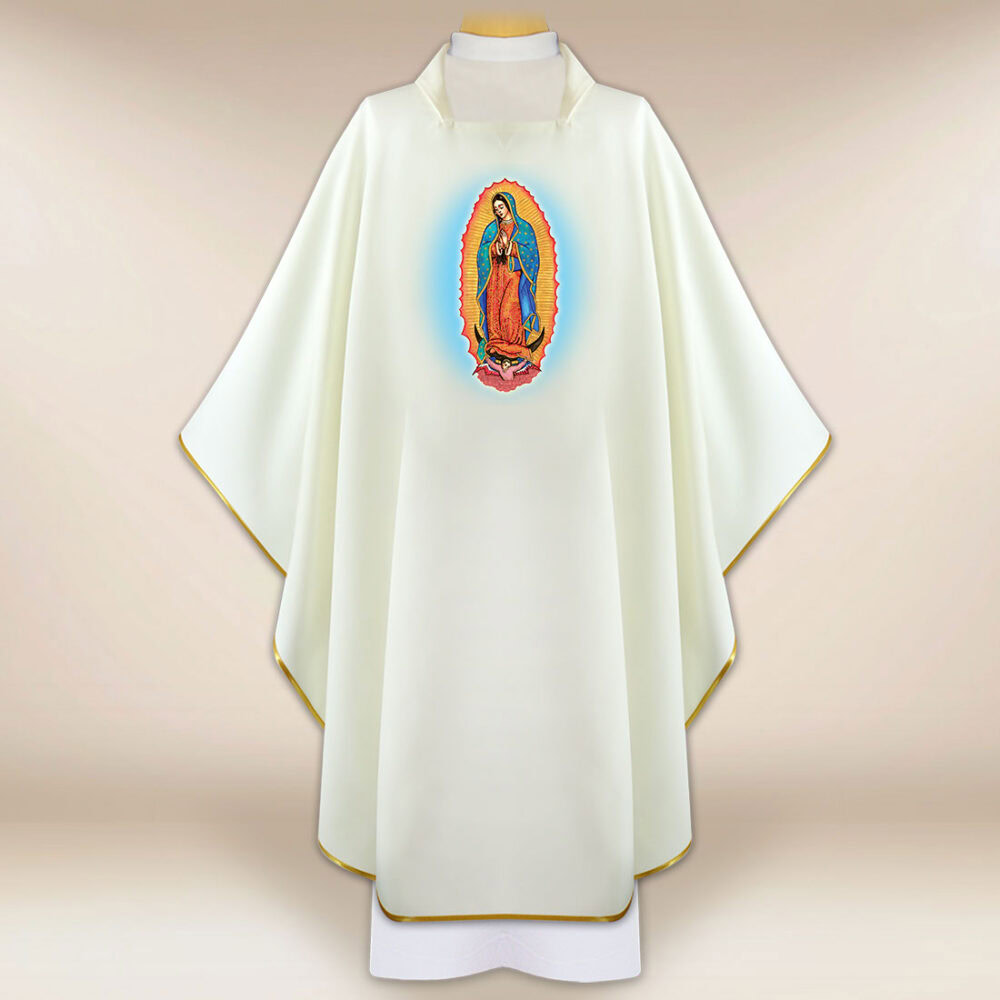 Casula com imagem Mãe de Deus de Guadalupe