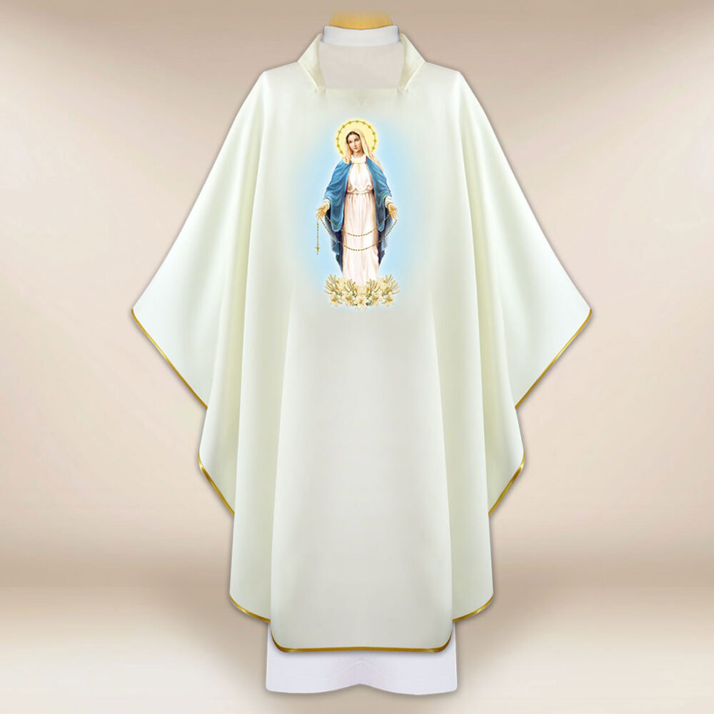 Casula com imagem da Mãe de Deus do Rosário