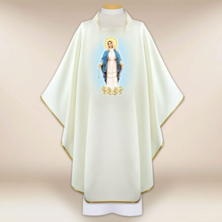 Casula com imagem da Mãe de Deus do Rosário