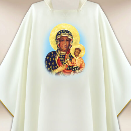 Casula com imagem Mãe de Deus de Czestochowa
