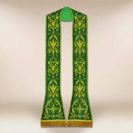 Estola bordada romana verde