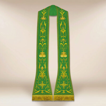 Estola bordada romana verde