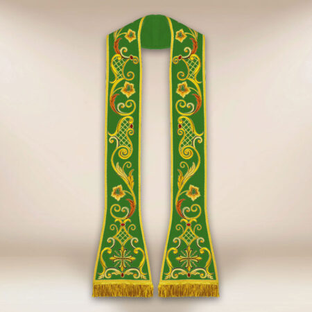 Estola bordada romana verde