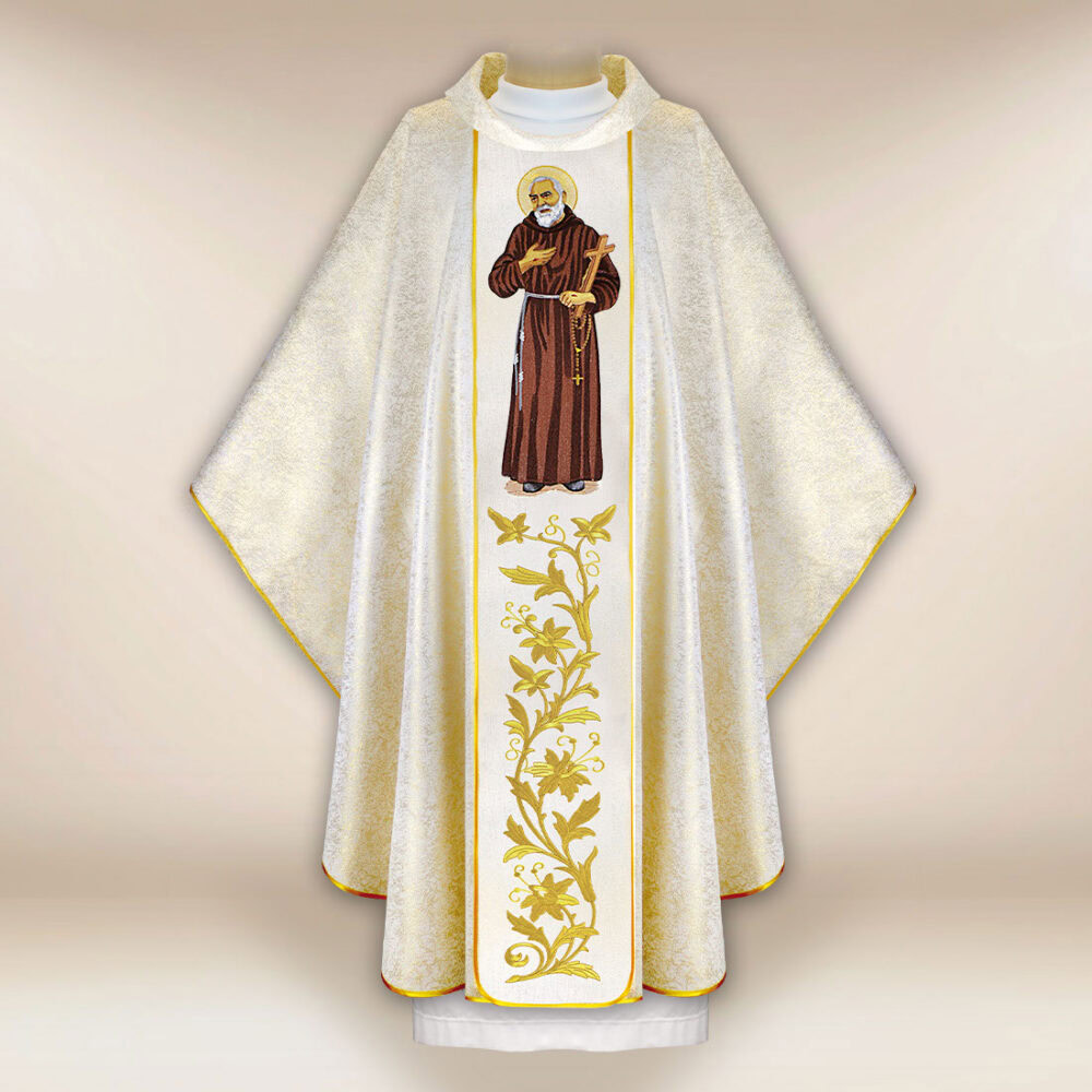 Casula bordada São Padre Pio