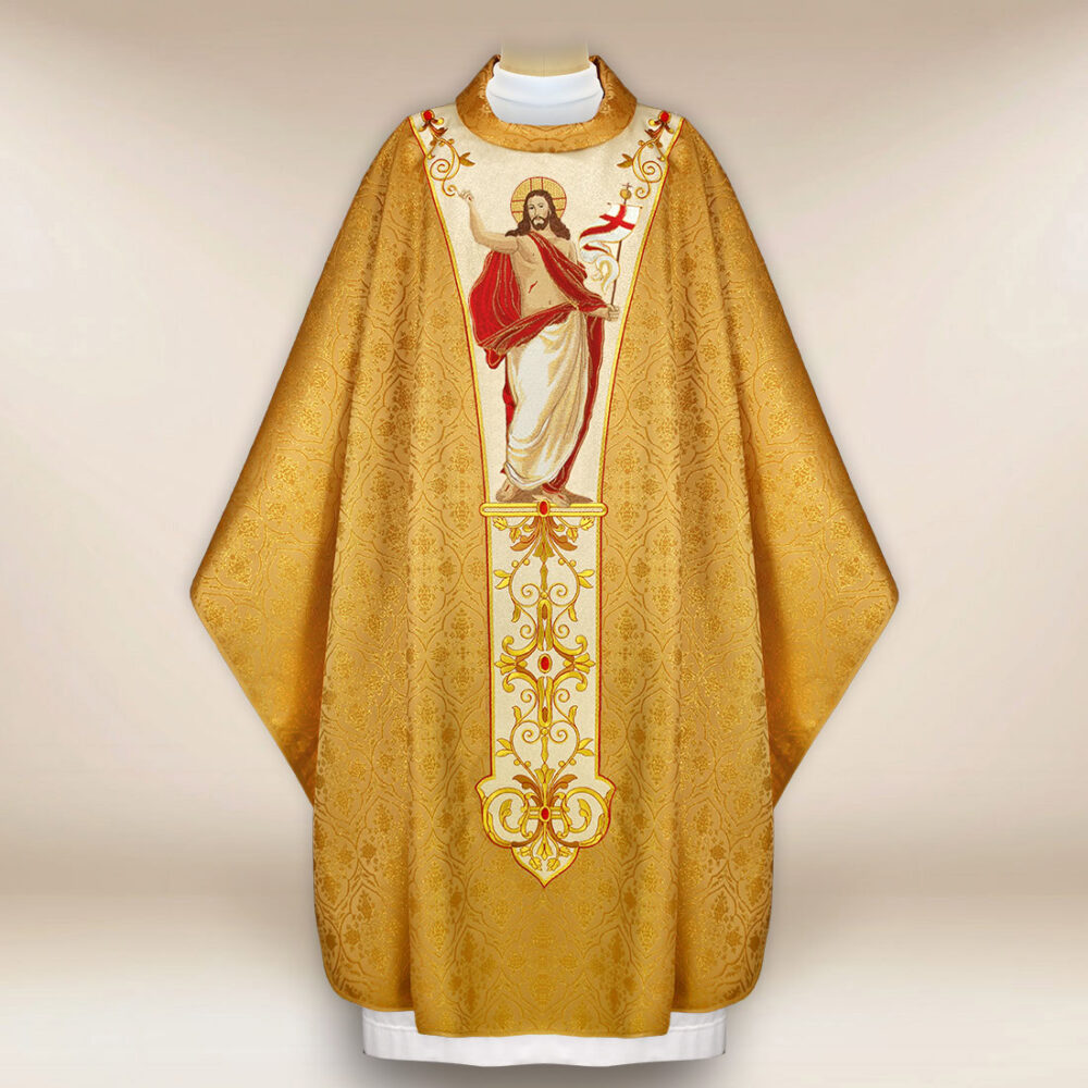 Ornat haftowany “Jezus Zmartwychwstały” złoty