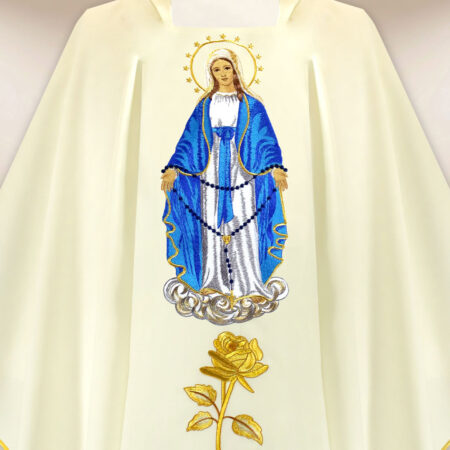 Casula bordada Mãe de Deus do Rosário