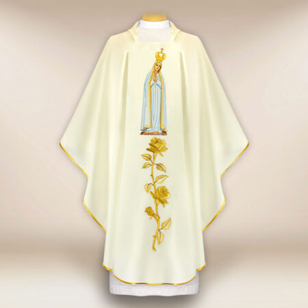 Casula bordada Mãe de Deus de Fátima