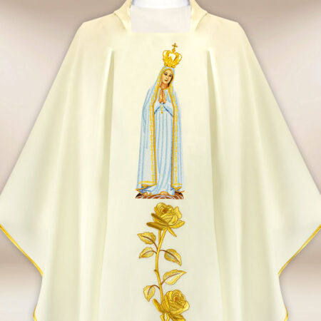 Casula bordada Mãe de Deus de Fátima