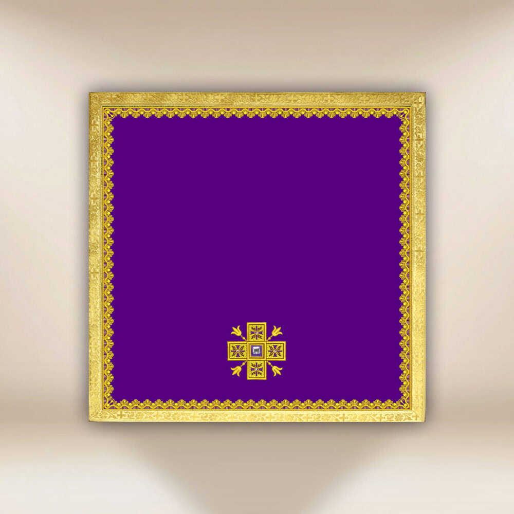 Véu para cálice roxo bordado