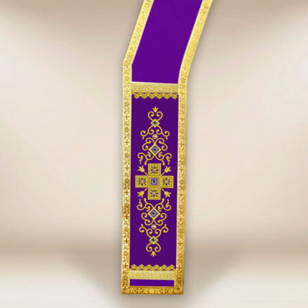 Estola diaconal roxa bordada