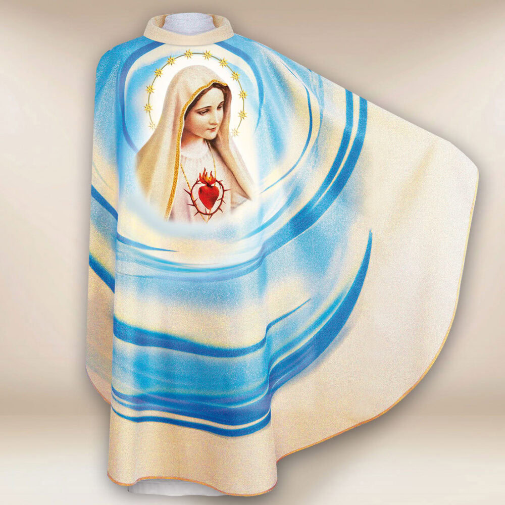 Casula com a imagem da Mãe de Deus de Fátima
