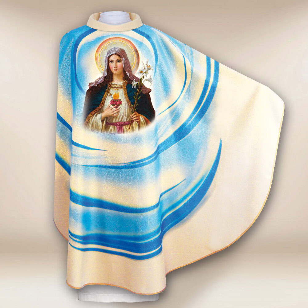 Casula com a imagem do Coração de Maria