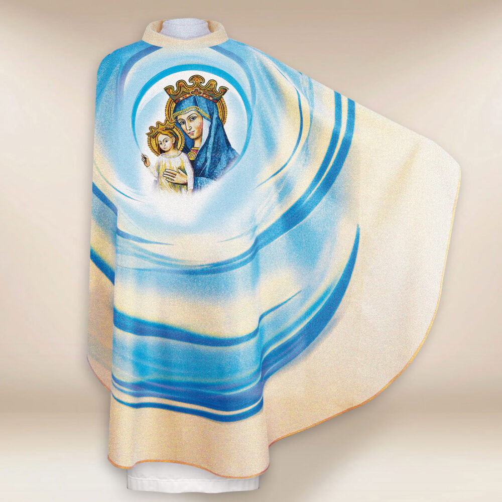 Casula com a imagem da Mãe de Deus