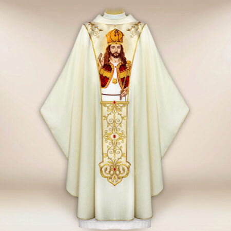 Casula litúrgica com Cristo Rei