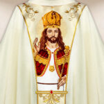 Casula litúrgica com Cristo Rei