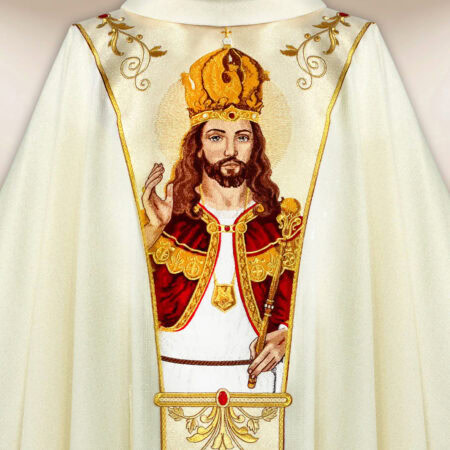 Casula litúrgica com Cristo Rei