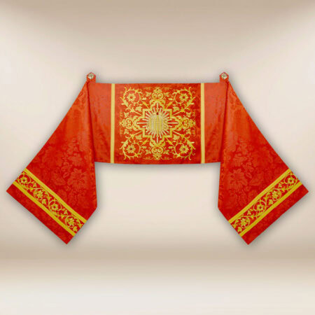 Véu Umeral Bordado Vermelho