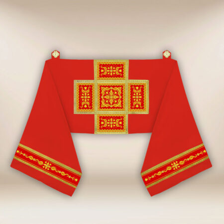 Véu Umeral Litúrgico Vermelho Bordado