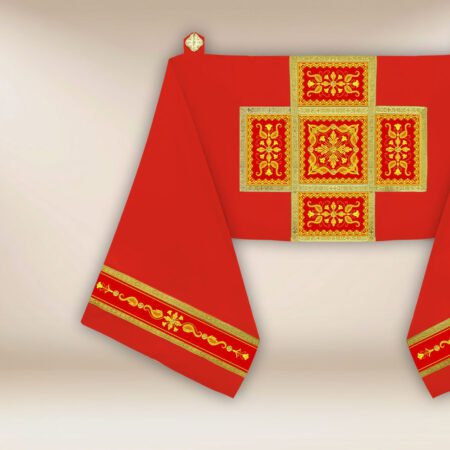 Véu Umeral Litúrgico Vermelho Bordado