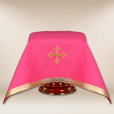 Véu para cálice litúrgico rosa 55×55cm