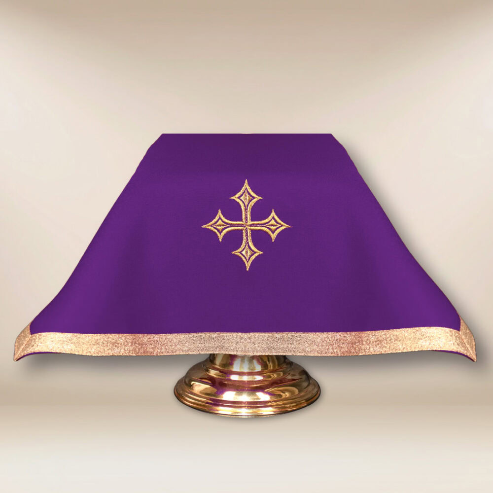 Véu para cálice litúrgico roxo 55×55cm