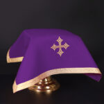 Véu para cálice litúrgico roxo 55×55cm