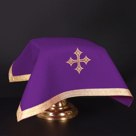 Véu para cálice litúrgico roxo 55×55cm